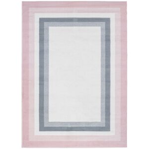 Kukoon Blush Pink Grey Bordered Living Area Rug in Light Pink Size: 80 cm x 150 cm Light Pink 80 cm x 150 cm Kukoon Blush Pink Grey Bordered Living Area Rug in Light Pink Size: 80 cm x 150 cm Light Pink 80 cm x 150 cm