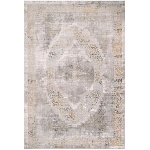 Kukoon Grey Gold Metallic Traditional Medallion Low Pile Area Rug in Metallics Size: 70 cm x 240 cm Metallics 70 cm x 240 cm Kukoon Grey Gold Metallic Traditional Medallion Low Pile Area Rug in Metallics Size: 70 cm x 240 cm Metallics 70 cm x 240 cm