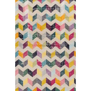 Kukoon Rainbow Geometric Living Room Soft Area Rug Beige Retro Bedroom Décor Size: 120 cm x 170 cm Multicolor 120 cm x 170 cm Kukoon Rainbow Geometric Living Room Soft Area Rug Beige Retro Bedroom Décor Size: 120 cm x 170 cm Multicolor 120 cm x 170 cm