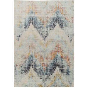 Kukoon Faded Beige Blue Chevron Design Vintage Distressed Living Room Area Rug Size: 160 cm x 230 cm Beige 160 cm x 230 cm Kukoon Faded Beige Blue Chevron Design Vintage Distressed Living Room Area Rug Size: 160 cm x 230 cm Beige 160 cm x 230 cm