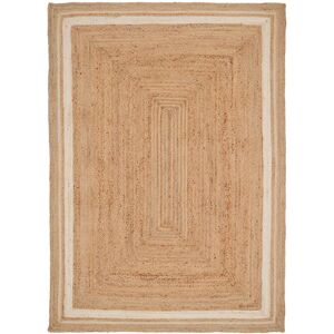 Kukoon Bordered Natural Handwoven Braided Jute Fireside Living Area Rug in Beige Size: 160 cm x 230 cm Beige 160 cm x 230 cm Kukoon Bordered Natural Handwoven Braided Jute Fireside Living Area Rug in Beige Size: 160 cm x 230 cm Beige 160 cm x 230 cm