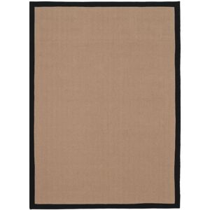 Kukoon Beige Natural Jute Black Cotton Border Non-Slip Living Room Area Rug Size: 240 cm x 330 cm Natural 240 cm x 330 cm Kukoon Beige Natural Jute Black Cotton Border Non-Slip Living Room Area Rug Size: 240 cm x 330 cm Natural 240 cm x 330 cm