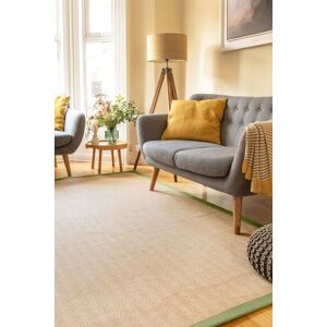 Kukoon Natural Golden Beige Jute Micro Woven Herringbone Pattern Cotton Border Area Rug in Green Size: 80 cm x 150 cm Green 80 cm x 150 cm Kukoon Natural Golden Beige Jute Micro Woven Herringbone Pattern Cotton Border Area Rug in Green Size: 80 cm x 150 cm Green 80 cm x 150 cm