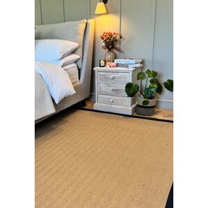 Kukoon Natural Golden Beige Jute Micro Woven Herringbone Pattern Cotton Border Area Rug in Navy Size: 70 cm x 240 cm Navy 70 cm x 240 cm Kukoon Natural Golden Beige Jute Micro Woven Herringbone Pattern Cotton Border Area Rug in Navy Size: 70 cm x 240 cm Navy 70 cm x 240 cm