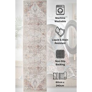 Kukoon Washable Runner Rug Beige Traditional Long Hallway Carpet Mat 60cm x 240cm Size: 60 cm x 240 cm Beige 60 cm x 240 cm Kukoon Washable Runner Rug Beige Traditional Long Hallway Carpet Mat 60cm x 240cm Size: 60 cm x 240 cm Beige 60 cm x 240 cm