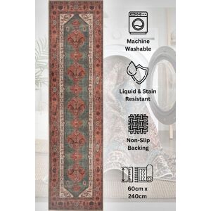 Kukoon Washable Runner Rug Terracotta Beige Long Hallway Carpet Mat 60cm x 240cm Size: 60 cm x 240 cm Terracotta 60 cm x 240 cm Kukoon Washable Runner Rug Terracotta Beige Long Hallway Carpet Mat 60cm x 240cm Size: 60 cm x 240 cm Terracotta 60 cm x 240 cm
