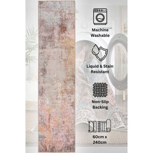 Kukoon Washable Runner Rug Beige Metallic Long Hallway Carpet Mat 60cm x 240cm in Light Pink Size: 60 cm x 240 cm Light Pink 60 cm x 240 cm Kukoon Washable Runner Rug Beige Metallic Long Hallway Carpet Mat 60cm x 240cm in Light Pink Size: 60 cm x 240 cm Light Pink 60 cm x 240 cm