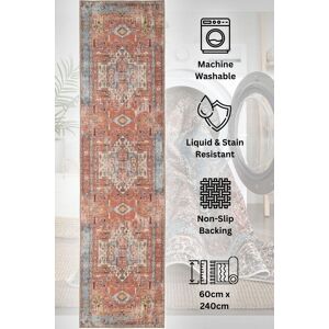 Kukoon Washable Runner Rug Beige Terracotta Long Hallway Carpet Mat 60cm x 240cm Size: 60 cm x 240 cm Terracotta 60 cm x 240 cm Kukoon Washable Runner Rug Beige Terracotta Long Hallway Carpet Mat 60cm x 240cm Size: 60 cm x 240 cm Terracotta 60 cm x 240 cm