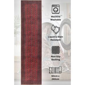 Kukoon Washable Runner Rug Red persian Style Long Hallway Carpet Mat 60cm x 240cm in Dark Red Size: 60 cm x 240 cm Dark Red 60 cm x 240 cm Kukoon Washable Runner Rug Red persian Style Long Hallway Carpet Mat 60cm x 240cm in Dark Red Size: 60 cm x 240 cm Dark Red 60 cm x 240 cm