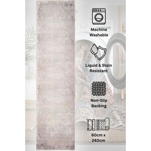 Kukoon Washable Runner Rug Grey Distressed Long Hallway Carpet Mat 80cm x 300cm in Beige Size: 80 cm x 300 cm Beige 80 cm x 300 cm Kukoon Washable Runner Rug Grey Distressed Long Hallway Carpet Mat 80cm x 300cm in Beige Size: 80 cm x 300 cm Beige 80 cm x 300 cm