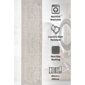 Kukoon Washable Runner Rug Beige Vintage Long Hallway Carpet Mat 80cm x 300cm Size: 80 cm x 300 cm Beige 80 cm x 300 cm Kukoon Washable Runner Rug Beige Vintage Long Hallway Carpet Mat 80cm x 300cm Size: 80 cm x 300 cm Beige 80 cm x 300 cm