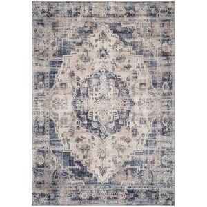 Kukoon Beige Blue Distressed Vintage Medallion Washable Living Room Area Rug Size: 160 cm x 230 cm Beige 160 cm x 230 cm Kukoon Beige Blue Distressed Vintage Medallion Washable Living Room Area Rug Size: 160 cm x 230 cm Beige 160 cm x 230 cm