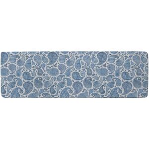 Benjamin Tate Design Blue & White Bo Ho World Runner Rug in Natural Size: 67 cm x 230 cm Natural 67 cm x 230 cm Benjamin Tate Design Blue & White Bo Ho World Runner Rug in Natural Size: 67 cm x 230 cm Natural 67 cm x 230 cm