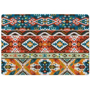 Benjamin Tate Design Colorful Pattern In Tribal Style Rug in Natural Size: Large Natural Large Benjamin Tate Design Colorful Pattern In Tribal Style Rug in Natural Size: Large Natural Large