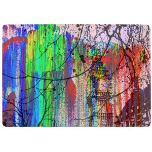 Benjamin Tate Design Big Ben & Trees Painted Rug in Natural Size: Large Natural Large Benjamin Tate Design Big Ben & Trees Painted Rug in Natural Size: Large Natural Large