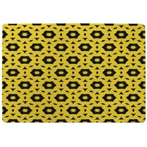 Benjamin Tate Design Yellow & Black Geometric Pattern Rug in Natural Size: Large Natural Large Benjamin Tate Design Yellow & Black Geometric Pattern Rug in Natural Size: Large Natural Large