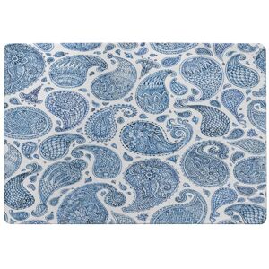 Benjamin Tate Design Blue & White Bo Ho World Rug in Natural Size: Large Natural Large Benjamin Tate Design Blue & White Bo Ho World Rug in Natural Size: Large Natural Large