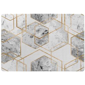 Benjamin Tate Design Geometric Marble Pattern With Gold Glitter Rug in Natural Size: Large Natural Large Benjamin Tate Design Geometric Marble Pattern With Gold Glitter Rug in Natural Size: Large Natural Large