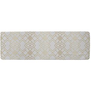Benjamin Tate Design Golden Geo Pattern Runner Rug in Natural Size: 67 cm x 230 cm Natural 67 cm x 230 cm Benjamin Tate Design Golden Geo Pattern Runner Rug in Natural Size: 67 cm x 230 cm Natural 67 cm x 230 cm