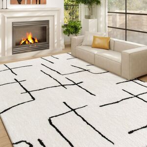 Homcom Cream Plush Rug - 170x120cm - Modern Area Rug Homcom Cream Plush Rug - 170x120cm - Modern Area Rug