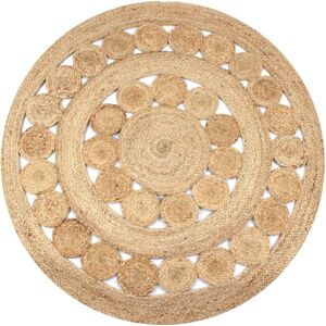 Berkfield Home Area Rug Braided Design Jute 120 cm Round in Beige Size: 100 cm diameter Beige 100 cm diameter Berkfield Home Area Rug Braided Design Jute 120 cm Round in Beige Size: 100 cm diameter Beige 100 cm diameter