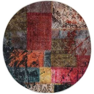Berkfield Home Rug Washable Patchwork 120 cm Multicolour Anti Slip Size: 100 cm diameter Multicolor 100 cm diameter Berkfield Home Rug Washable Patchwork 120 cm Multicolour Anti Slip Size: 100 cm diameter Multicolor 100 cm diameter