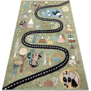 Dywany Łuszczów Fun Route Carpet for Kids - Green - 140x190 cm Dywany Łuszczów Fun Route Carpet for Kids - Green - 140x190 cm