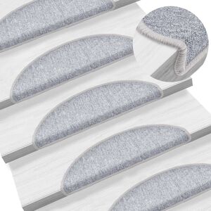 Berkfield Home Carpet Stair Treads 15 pcs Light Grey 56x17x3 cm Size: Medium Grey Medium Berkfield Home Carpet Stair Treads 15 pcs Light Grey 56x17x3 cm Size: Medium Grey Medium