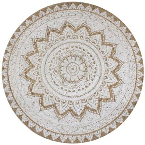 Berkfield Home Area Rug Braided Jute Printed 150 cm Round in Beige Size: 100 cm diameter Beige 100 cm diameter Berkfield Home Area Rug Braided Jute Printed 150 cm Round in Beige Size: 100 cm diameter Beige 100 cm diameter