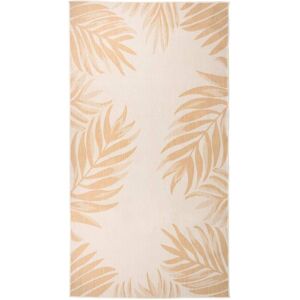 Berkfield Home Outdoor Flatweave Rug 80x150 cm Leaf Pattern in Yellow Size: 100 cm diameter Yellow 100 cm diameter Berkfield Home Outdoor Flatweave Rug 80x150 cm Leaf Pattern in Yellow Size: 100 cm diameter Yellow 100 cm diameter