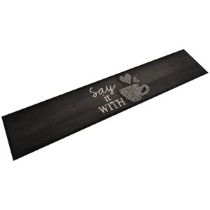 Berkfield Home Kitchen Rug Washable Cup Black 60x300 cm Velvet Black 60x300 cm Berkfield Home Kitchen Rug Washable Cup Black 60x300 cm Velvet Black 60x300 cm