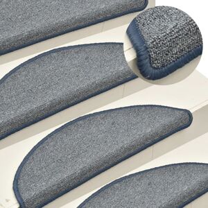 Berkfield Home Carpet Stair Treads 15 pcs Light Grey & Blue 56x17x3 cm Size: Medium Grey Medium Berkfield Home Carpet Stair Treads 15 pcs Light Grey & Blue 56x17x3 cm Size: Medium Grey Medium