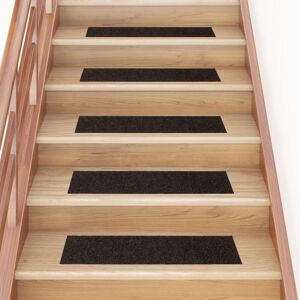 Berkfield Home Self-adhesive Stair Mats Rectangular 15 pcs 76x20 cm Dark Brown Size: Medium Brown Medium Berkfield Home Self-adhesive Stair Mats Rectangular 15 pcs 76x20 cm Dark Brown Size: Medium Brown Medium
