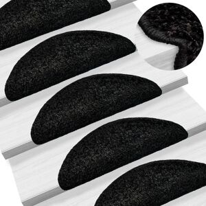 Berkfield Home Carpet Stair Treads 15 pcs Black 56x17x3 cm Size: Medium Black Medium Berkfield Home Carpet Stair Treads 15 pcs Black 56x17x3 cm Size: Medium Black Medium