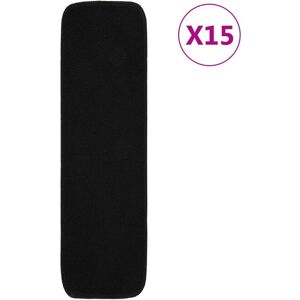 Berkfield Home Anti Slip Stair Mats 15 pcs 75x20 cm Black Rectangular Size: Medium Black Medium Berkfield Home Anti Slip Stair Mats 15 pcs 75x20 cm Black Rectangular Size: Medium Black Medium
