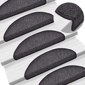 Berkfield Home Carpet Stair Treads 15 pcs Anthracite 56x17x3 cm in Black Size: Medium Black Medium Berkfield Home Carpet Stair Treads 15 pcs Anthracite 56x17x3 cm in Black Size: Medium Black Medium
