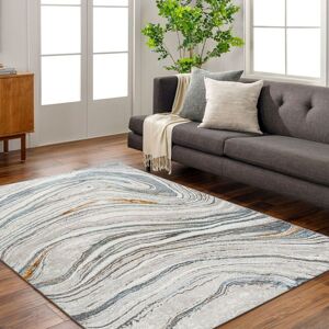 The Rug Shop UK Ivory Blue Grey Modern Abstract Stain Resistant Easy to Clean Rug Size: 120 cm x 170 cm Ivory 120 cm x 170 cm The Rug Shop UK Ivory Blue Grey Modern Abstract Stain Resistant Easy to Clean Rug Size: 120 cm x 170 cm Ivory 120 cm x 170 cm