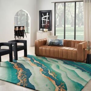 The Rug Shop UK Green Handmade Luxurious Easy to clean Abstract Area Rug Size: 114 cm x 170 cm Green 114 cm x 170 cm The Rug Shop UK Green Handmade Luxurious Easy to clean Abstract Area Rug Size: 114 cm x 170 cm Green 114 cm x 170 cm