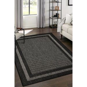 The Rug Shop UK Black Border Modern Striped Easy To Clean Area Rug Size: 80 cm x 150 cm Black 80 cm x 150 cm The Rug Shop UK Black Border Modern Striped Easy To Clean Area Rug Size: 80 cm x 150 cm Black 80 cm x 150 cm