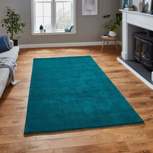 The Rug Shop UK Teal Luxurious Modern Easy to clean Machine Made Chequered Area Rug Size: 150 cm x 230 cm Teal 150 cm x 230 cm The Rug Shop UK Teal Luxurious Modern Easy to clean Machine Made Chequered Area Rug Size: 150 cm x 230 cm Teal 150 cm x 230 cm
