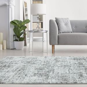 The Rug Shop UK Modern Easy To Clean Stain-Resistant Area Rug in Silver Size: 240 cm x 340 cm Silver 240 cm x 340 cm The Rug Shop UK Modern Easy To Clean Stain-Resistant Area Rug in Silver Size: 240 cm x 340 cm Silver 240 cm x 340 cm
