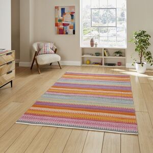 The Rug Shop UK Multi Pink Modern Flatweave Geometric Striped Easy to Clean Rug Size: 120 cm x 170 cm Multicolor 120 cm x 170 cm The Rug Shop UK Multi Pink Modern Flatweave Geometric Striped Easy to Clean Rug Size: 120 cm x 170 cm Multicolor 120 cm x 170 cm