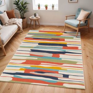 The Rug Shop UK Multicolour Modern Rug, Abstract Stain Resistant Easy to Clean Rug Size: 60 cm x 90 cm Multicolor 60 cm x 90 cm The Rug Shop UK Multicolour Modern Rug, Abstract Stain Resistant Easy to Clean Rug Size: 60 cm x 90 cm Multicolor 60 cm x 90 cm