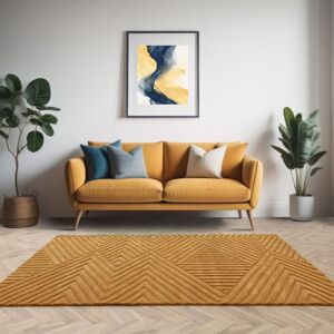 The Rug Shop UK Yellow Handmade Wool Modern Geometric Easy To Clean Area Rug Size: 160 cm x 230 cm Yellow 160 cm x 230 cm The Rug Shop UK Yellow Handmade Wool Modern Geometric Easy To Clean Area Rug Size: 160 cm x 230 cm Yellow 160 cm x 230 cm