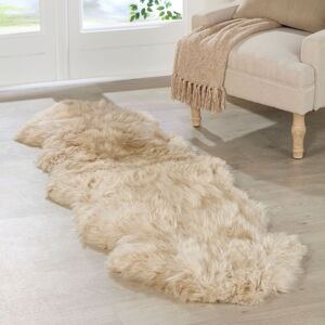 Native Natural Double Beige Sheepskin Rug Size: 60 cm x 240 cm Beige 60 cm x 240 cm Native Natural Double Beige Sheepskin Rug Size: 60 cm x 240 cm Beige 60 cm x 240 cm