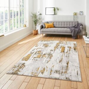 The Rug Shop UK Grey Gold Modern Abstract Distressed Stain Resistant Easy to Clean Rug Size: 120 cm x 170 cm Grey 120 cm x 170 cm The Rug Shop UK Grey Gold Modern Abstract Distressed Stain Resistant Easy to Clean Rug Size: 120 cm x 170 cm Grey 120 cm x 170 cm
