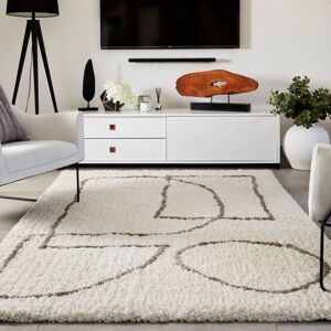 The Rug Shop UK Cream Modern Shaggy Easy to clean Machine Made Geometric Area Rug Size: 160 cm x 230 cm Cream 160 cm x 230 cm The Rug Shop UK Cream Modern Shaggy Easy to clean Machine Made Geometric Area Rug Size: 160 cm x 230 cm Cream 160 cm x 230 cm