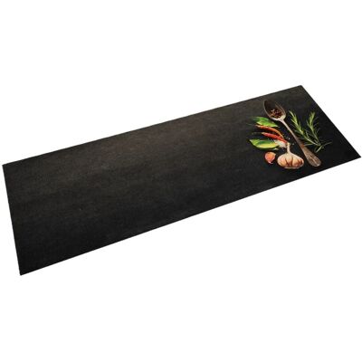 Berkfield Home Kitchen Rug Washable Spices 60x180 cm Velvet in Black Black 60x180 cm Berkfield Home Kitchen Rug Washable Spices 60x180 cm Velvet in Black Black 60x180 cm