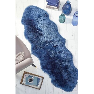 Origin Genuine Sheepskin Double Rug in Navy Size: 70 cm x 175 cm Navy 70 cm x 175 cm Origin Genuine Sheepskin Double Rug in Navy Size: 70 cm x 175 cm Navy 70 cm x 175 cm