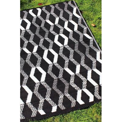 Fusion 'Rico' Outdoor Vertical Zig Zags UV Resistant Outdoor Rug in Black Size: 170 cm x 120 cm Black 170 cm x 120 cm Fusion 'Rico' Outdoor Vertical Zig Zags UV Resistant Outdoor Rug in Black Size: 170 cm x 120 cm Black 170 cm x 120 cm